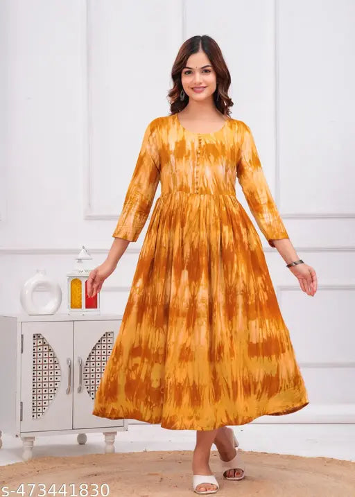 Anarkali Tie Dye Printed Kurti