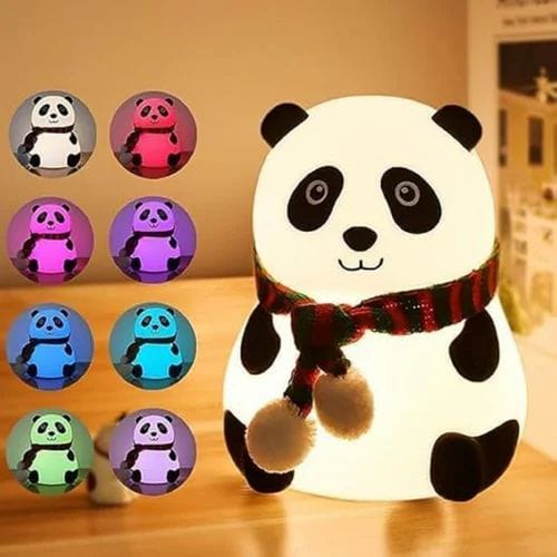 Rechargeable Panda Silicone Night Light, 7-Color Changing.
