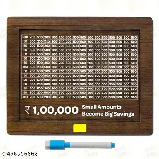 Wooden Moneyy Saving Boxx | Cash Saver Mxoney Boxx with Counting Target | ₹1,00,000 Savings Challenge Piggy Bank | Coin & Cash Bank for Boys, Girls and Adult | Durable & Eco-Friendly