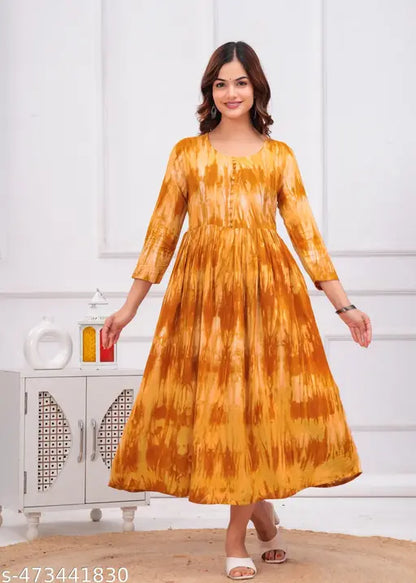 Anarkali Tie Dye Printed Kurti