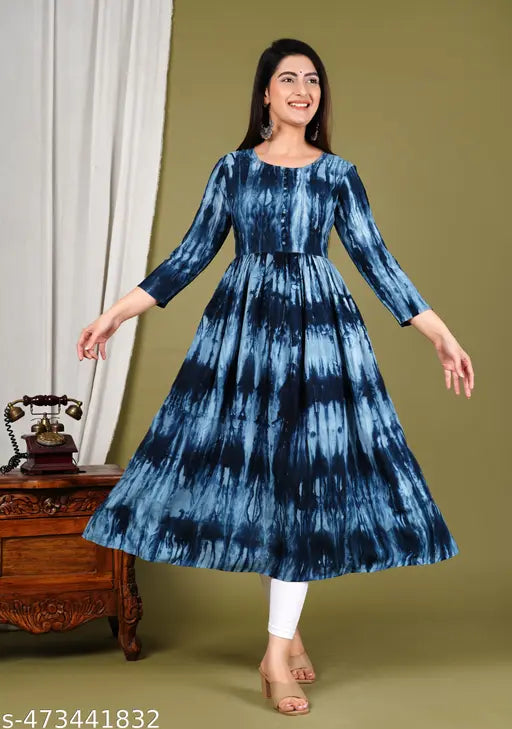 Anarkali Tie Dye Printed Kurti
