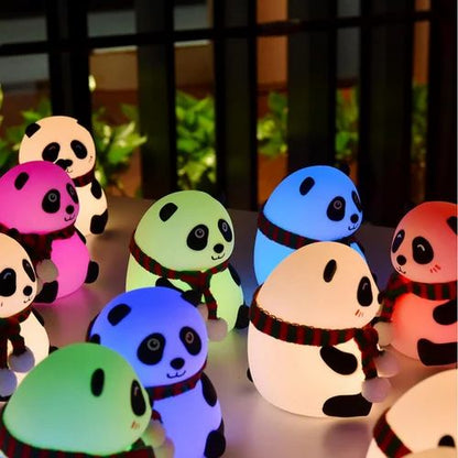 Rechargeable Panda Silicone Night Light, 7-Color Changing.